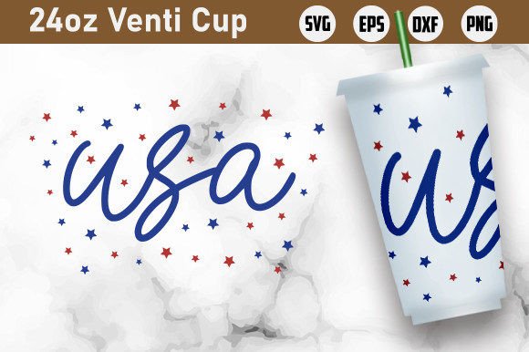 4th July Venti Cold Cup Wraps: Graphics for Crafts & Content