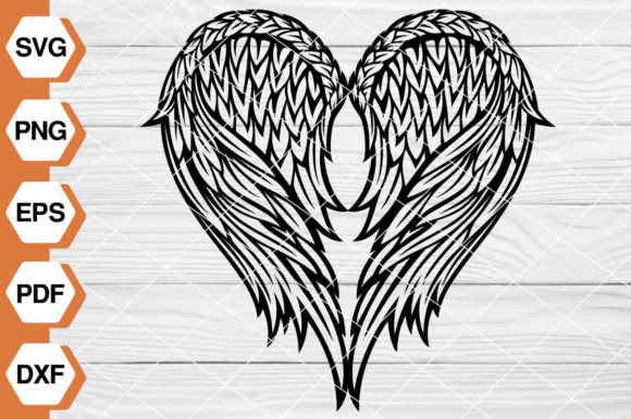 Angel Wings Heart SVG EP-138: Graphics & Illustrations for Real Publishing