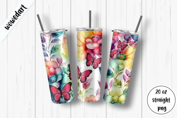 Butterfly 20oz Skinny Tumbler Wrap: Graphics for Crafts & Content