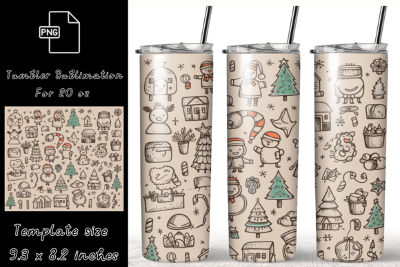 Christmas Vintage 20 Oz Tumbler Wrap Graphics
