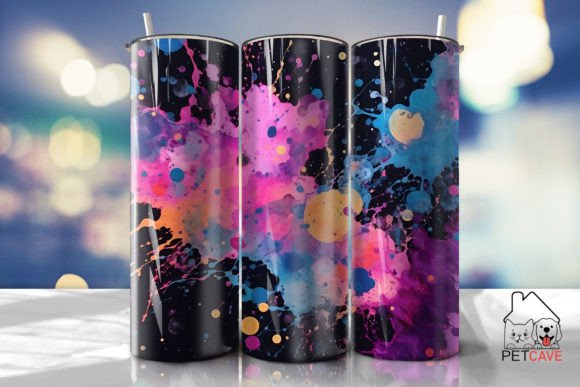 Colorful Ink Splatter Tumbler 20oz 5: Graphics for Crafts & Creative Publishing