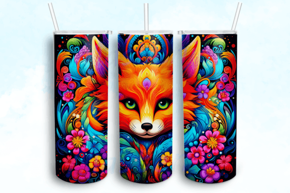 Cute Cartoon Fox Tumbler Graphics for Crafts