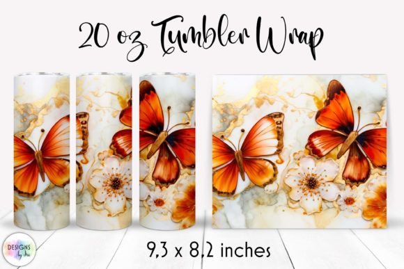 Elegant Butterfly Tumbler Sublimation Graphics
