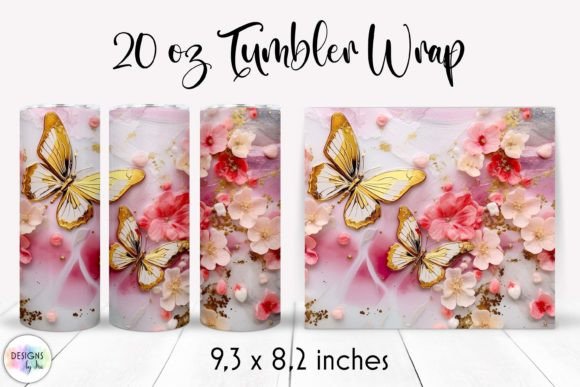 Elegant Floral Tumbler Wrap Graphics