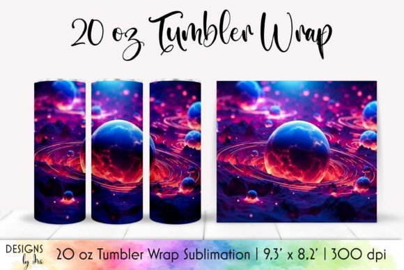 Fantasy Space Tumbler Wrap Sublimation Graphics