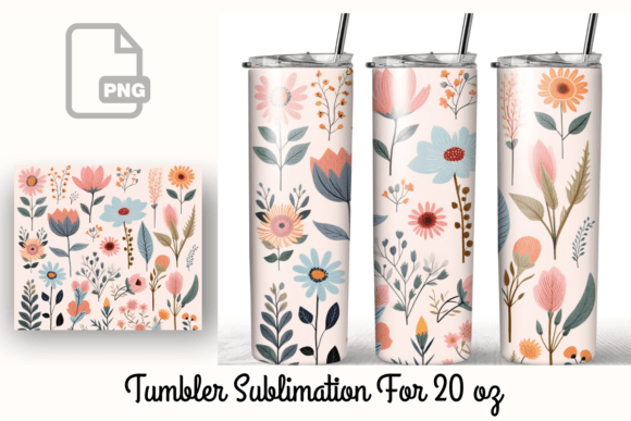 Flower 20 Oz Tumbler Wrap: Graphics for Local Branding & Graphic Templates