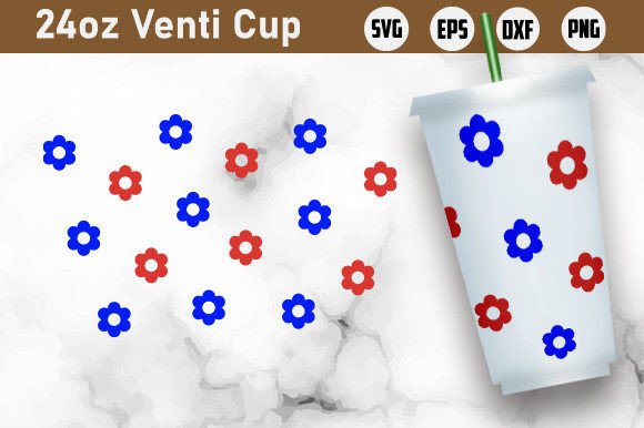 Flower, 4th July 24oz Venti Cold Cup Wrap: Graphics for Crafts