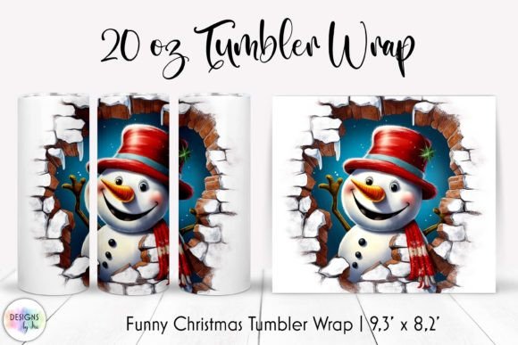 Funny Snowman Tumbler Wrap Graphics