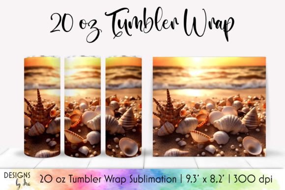 Golden Sunset Tumbler Wrap Sublimation Graphics