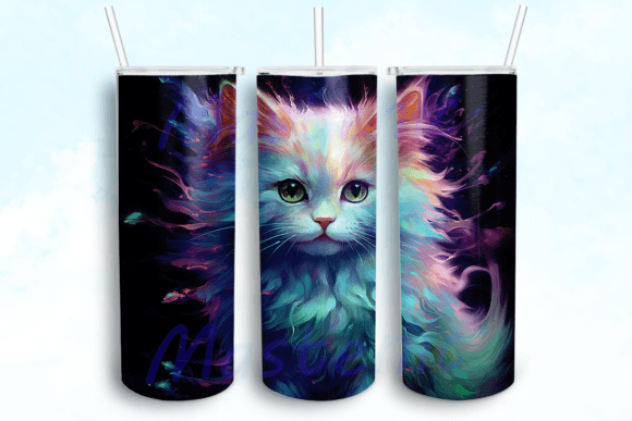Iridescent Kitten Tumbler Graphics for Crafts