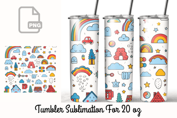 Kawaii Cute 20 Oz Tumbler Wrap: Graphics for Playful Branding