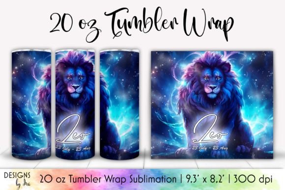 Leo Zodiac Sign Tumbler Wrap Graphics
