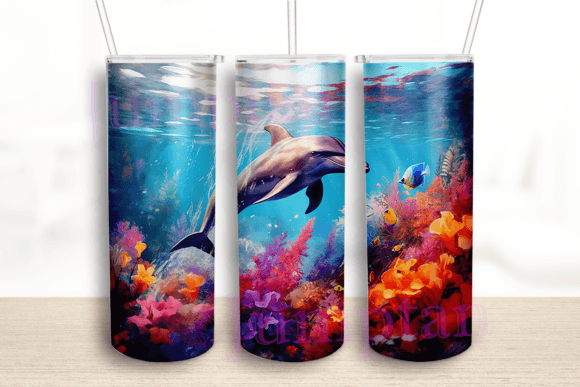 Painting Dolphin 20 Oz Tumbler Wrap: Graphics for Crafts