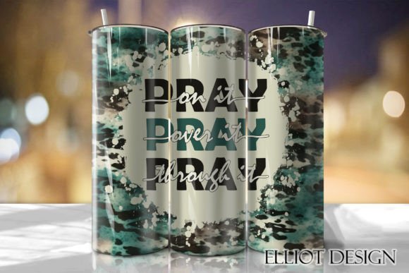 Pray Western Pattern Tumbler PNG: Graphics for Crafts & Branding