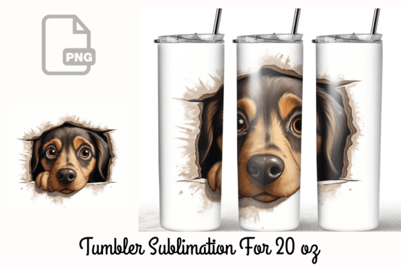 Puppy Dog 20 Oz Tumbler Wrap Sublimation Graphics