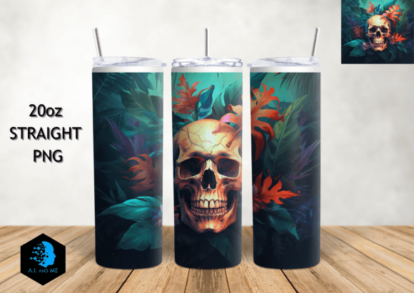 Skull Exotic Tumbler Wrap 20oz Graphics & Print Templates