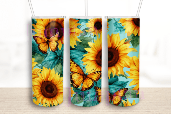 Sunflowers Butterflies 20 Oz Tumbler Graphics for Crafts