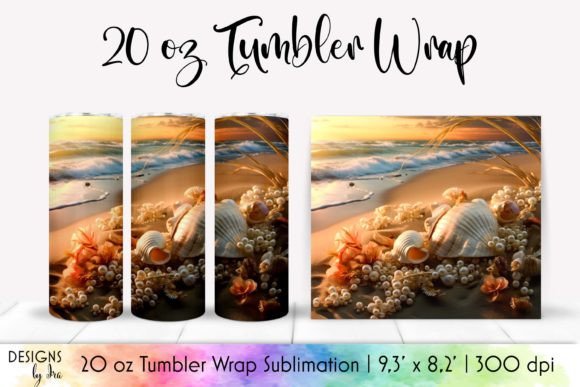 Tropical Sunset Tumbler Wrap Graphics for Local Business Branding