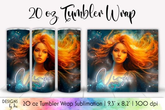 Virgo Zodiac Tumbler Wrap Graphics