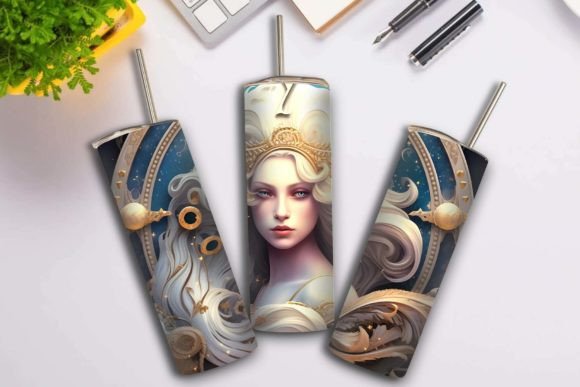 Virgo Zodiac Tumbler Wrap PNG for Crafts & Graphics