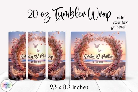 Wedding on the Beach Tumbler Wrap Graphics