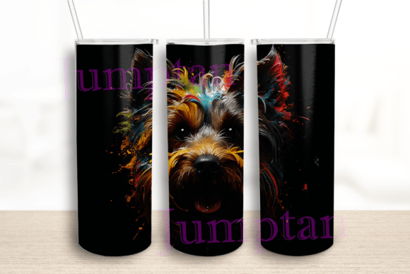 Yorkshire Terrier Art Tumbler Wrap: Graphics for Crafts & Local Branding